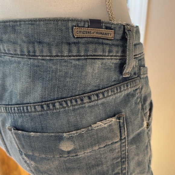Citizens Of Humanity Blue Distressed Jean Shorts - Picture 4 of 15
